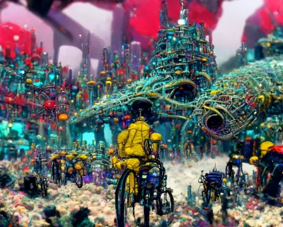 Underwater Town Made out of Bicycles