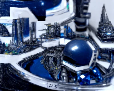 Futuristic Space City in Orbit