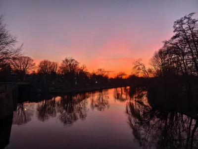 Part of the Alster in Hamburg at Dusk