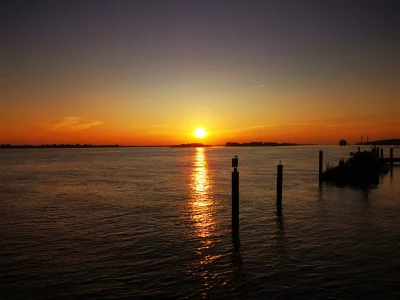 Hamburg - Part of the Elbstrand at Sunset