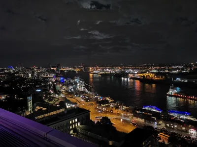 Hamburg by Night as Seen from Penthouse Elb-Panorama