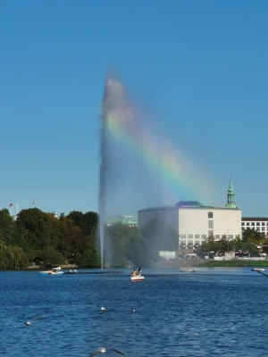 Hamburg - Rainbow Colored Fountain